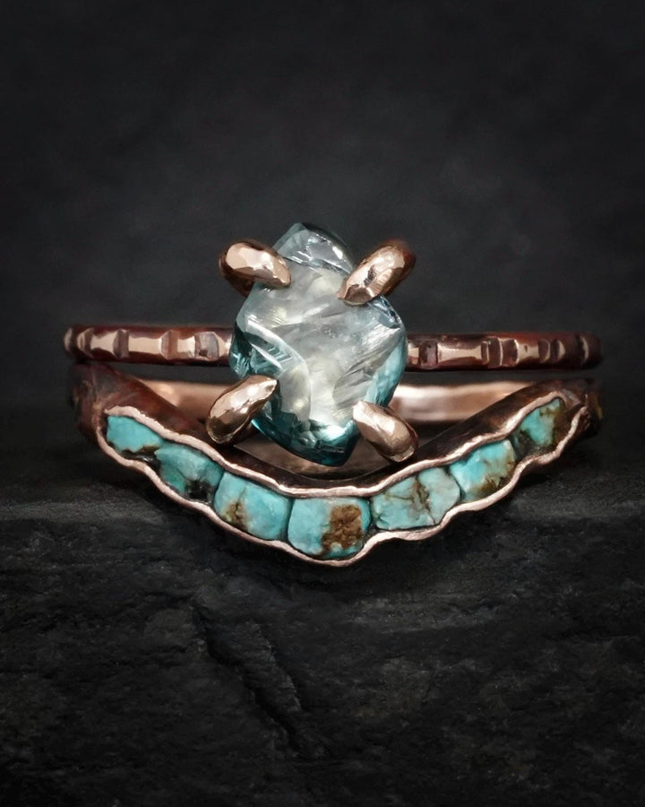 Rustic Rose Gold Turquoise Ring