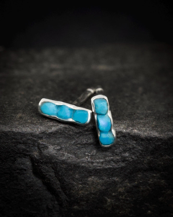 Raw Sleeping Beauty Turquoise Bar Studs