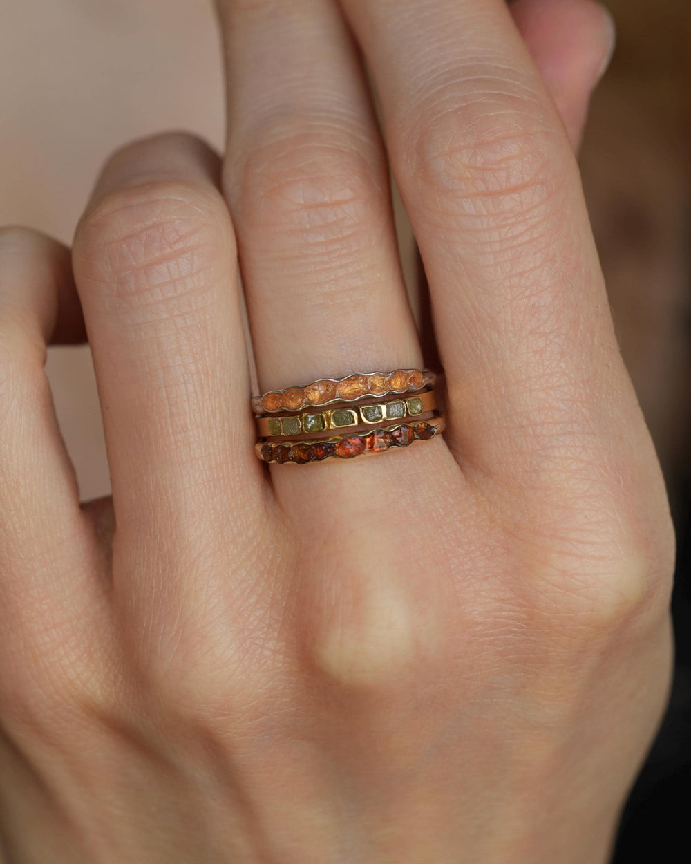 Raw Spessartite Garnet Band