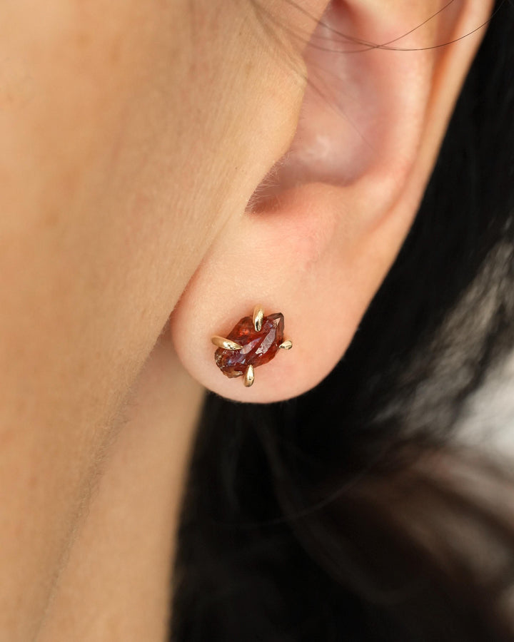 Raw Citrine Studs