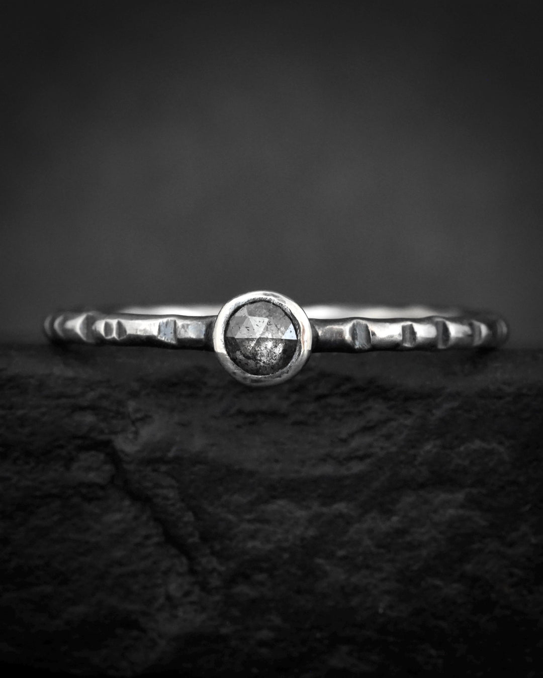 Salt and Pepper Diamond Ring