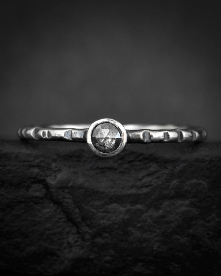 Salt and Pepper Diamond Ring
