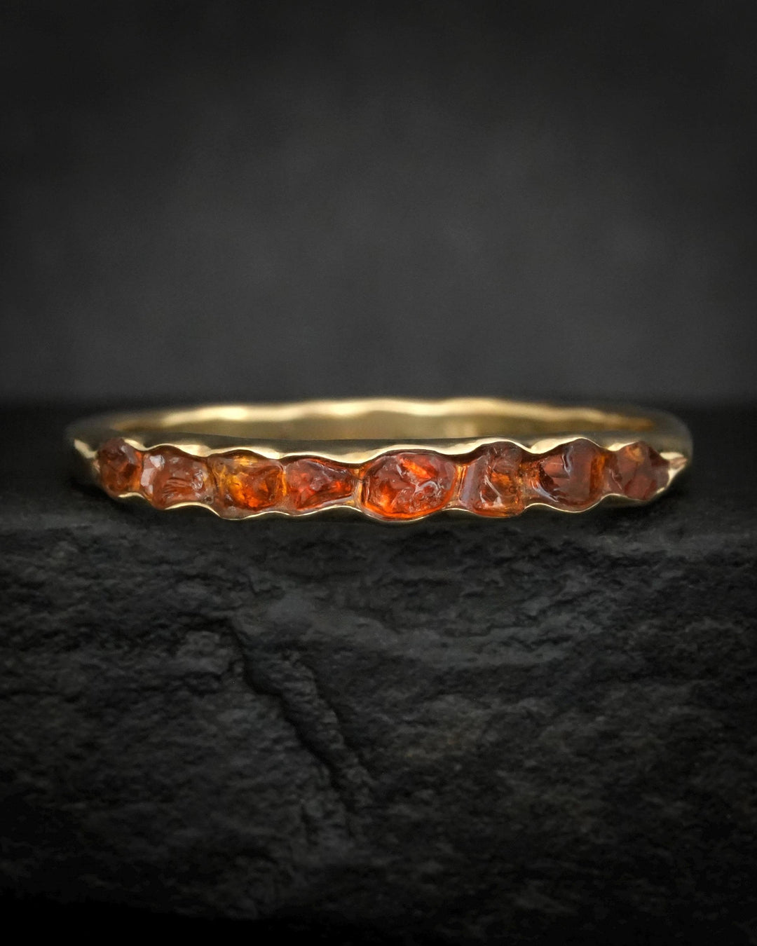 Raw Citrine Solid Gold Band