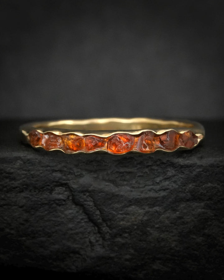 Raw Citrine Solid Gold Band
