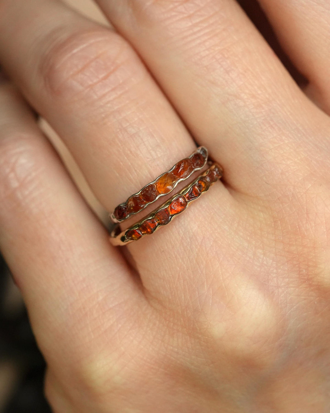 Raw Citrine Solid Gold Band