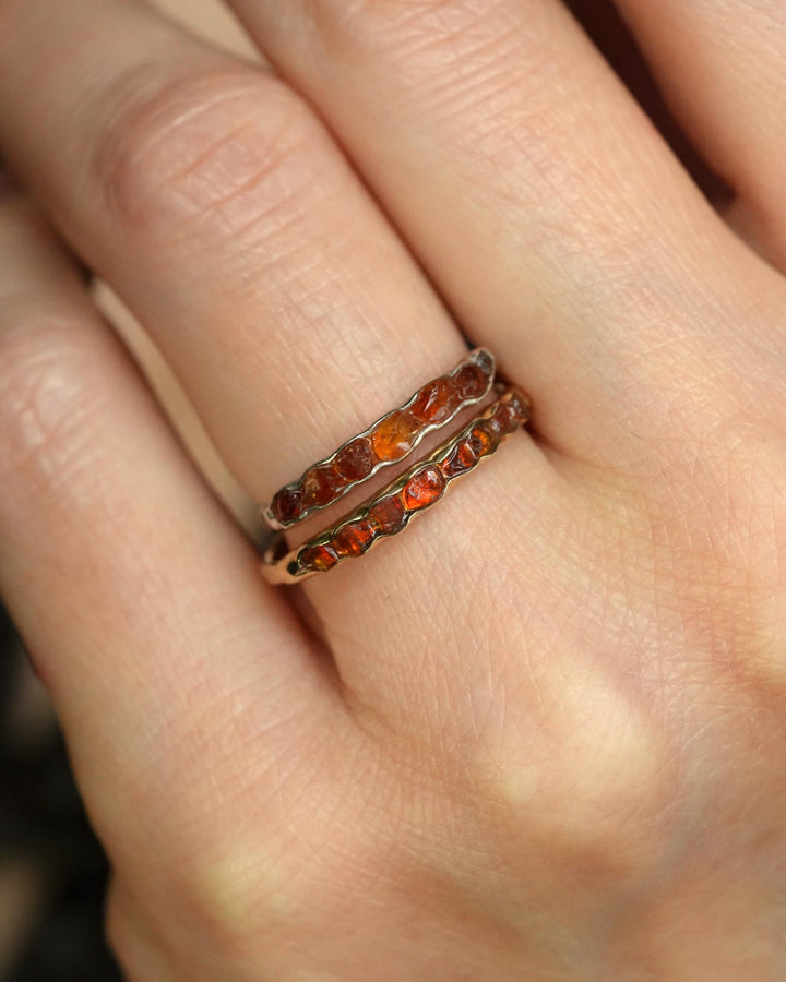 Raw Citrine Solid Gold Band