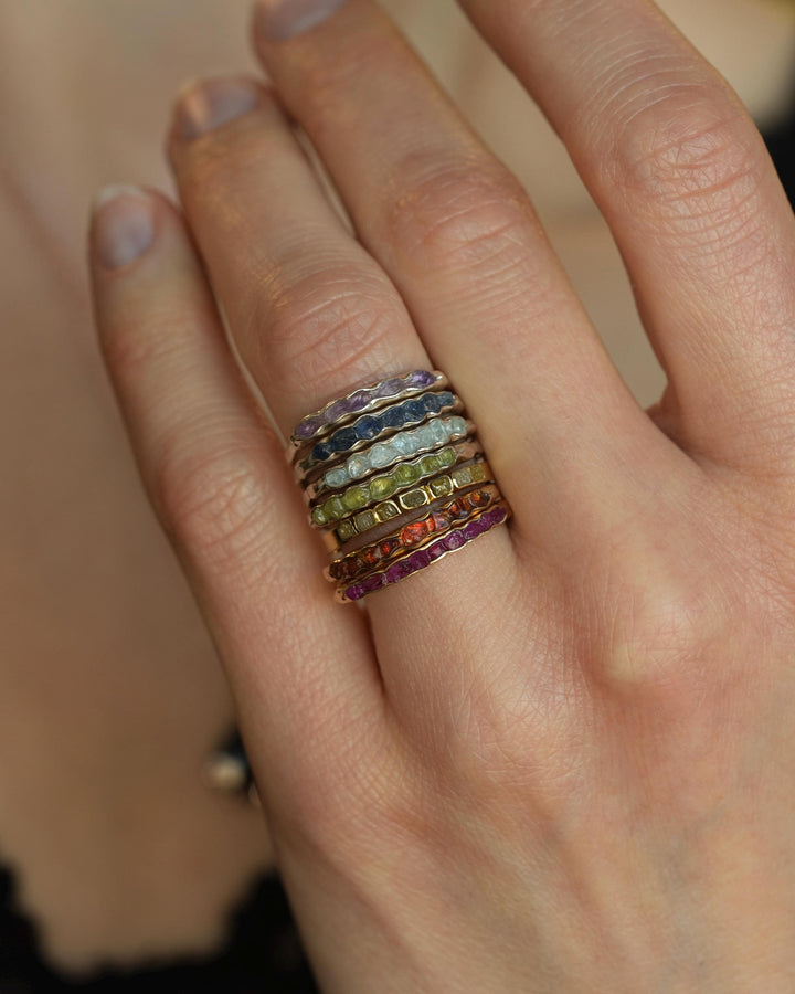 Raw Citrine Solid Gold Band