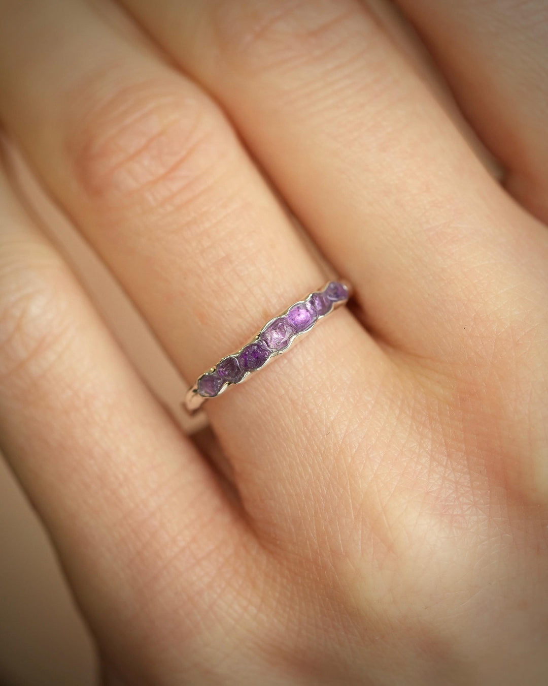 Raw Amethyst Wrap Band