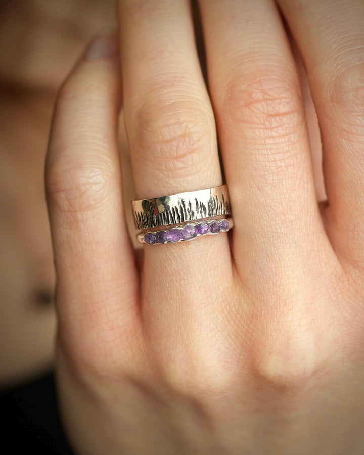 Raw Amethyst Wrap Band