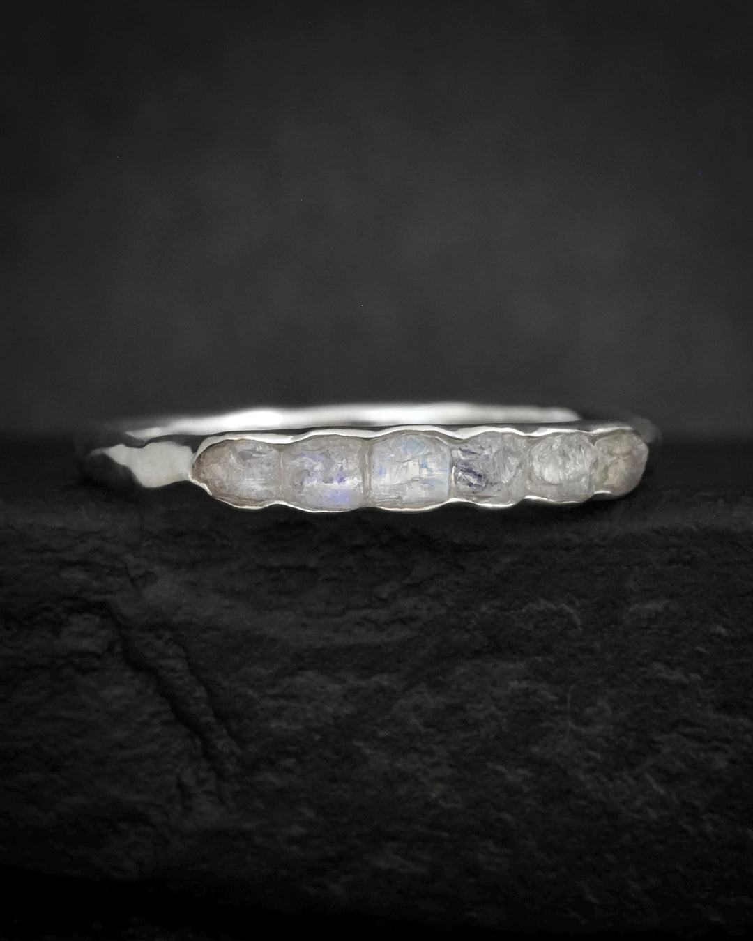 Raw Rainbow Moonstone Wrap Band