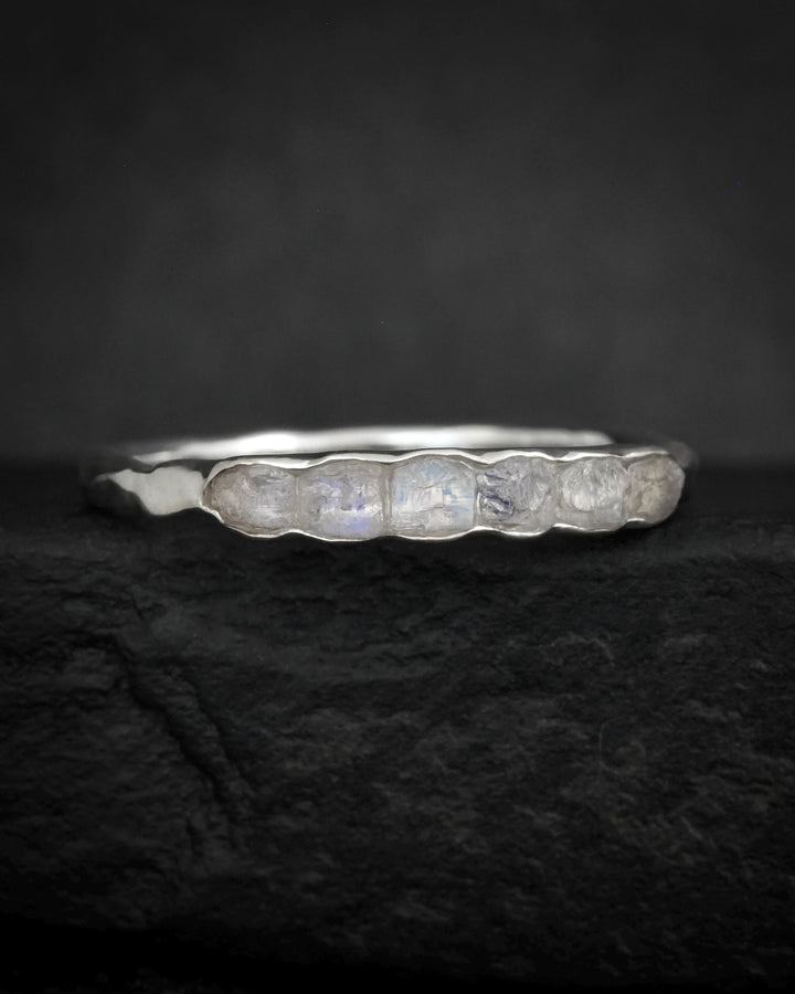 Raw Rainbow Moonstone Wrap Band