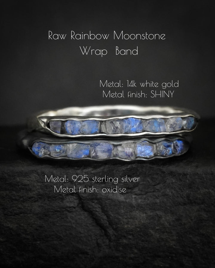 Raw Rainbow Moonstone Ring