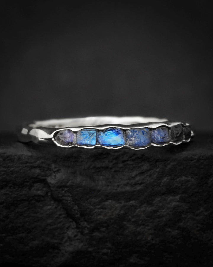Raw Rainbow Moonstone Ring