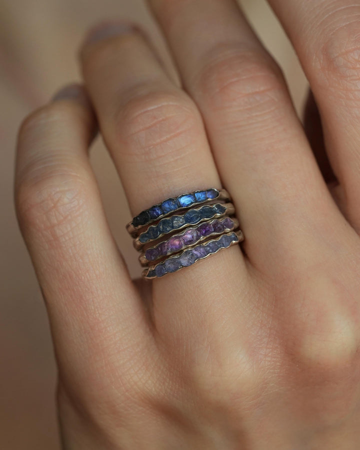 Raw Rainbow Moonstone Ring