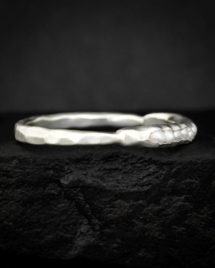 White Freshwater Pearl Gold Band