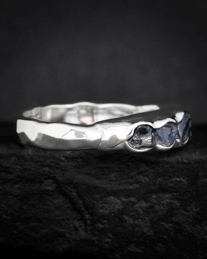Bulky Raw Blue Sapphire Band