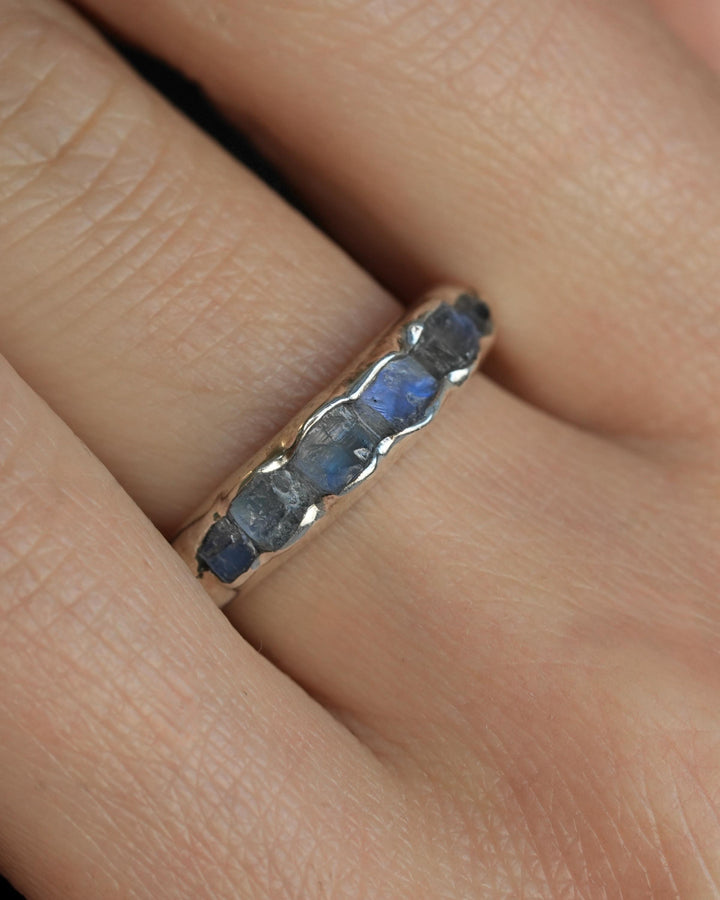 Raw Rainbow Moonstone Ring