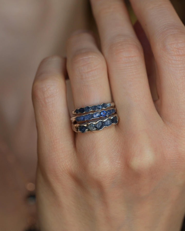 Raw Pale Blue Sapphire Ring