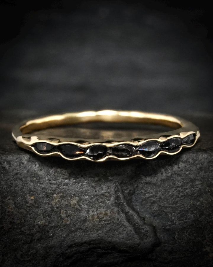 Black Herkimer Diamond Slim Band
