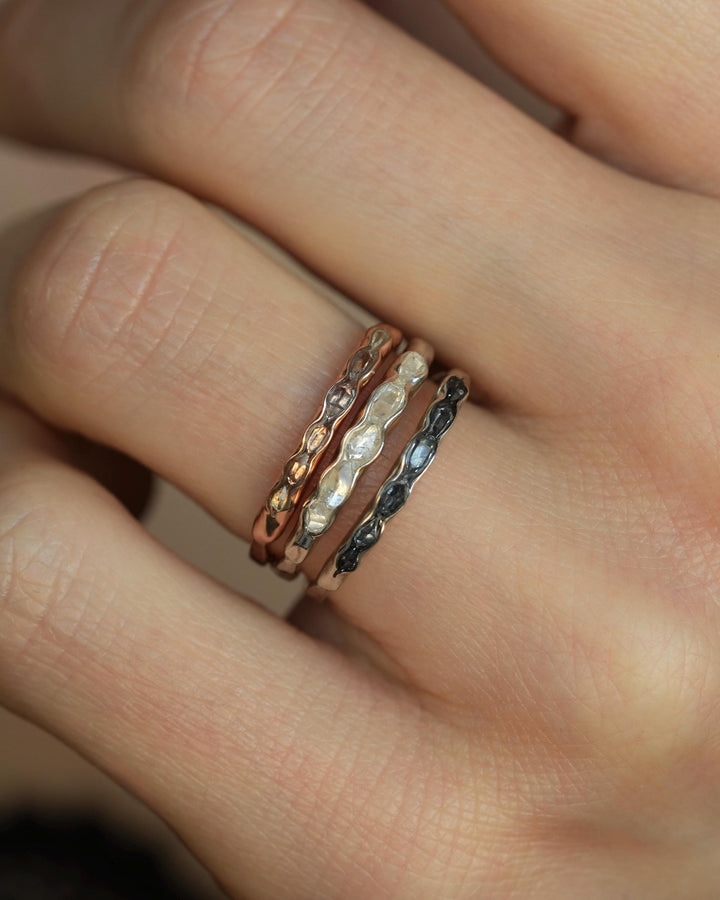 Black Herkimer Diamond Slim Band