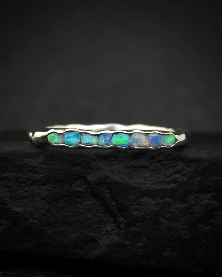 Raw Blue Australian Opal Ring