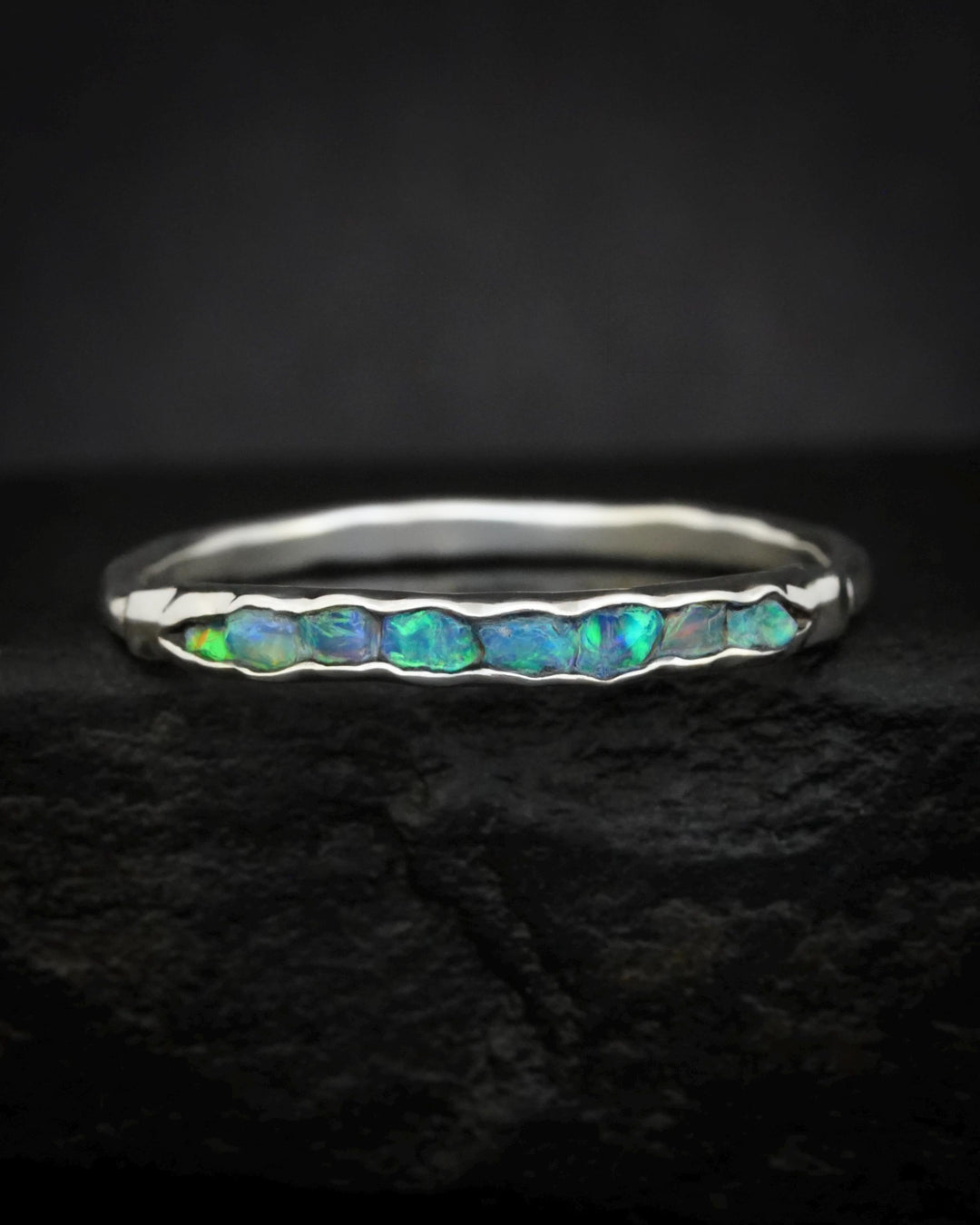 Raw Blue Australian Opal Ring