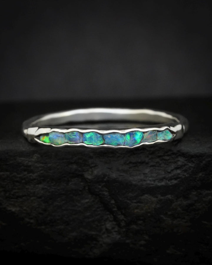 Raw Blue Australian Opal Ring