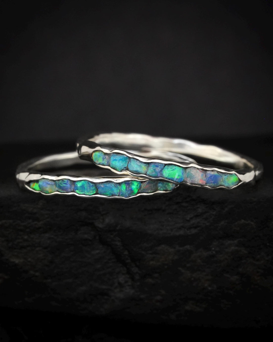 Raw Blue Australian Opal Ring