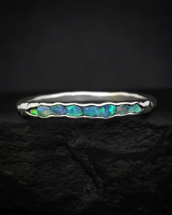 Raw Blue Australian Opal Ring