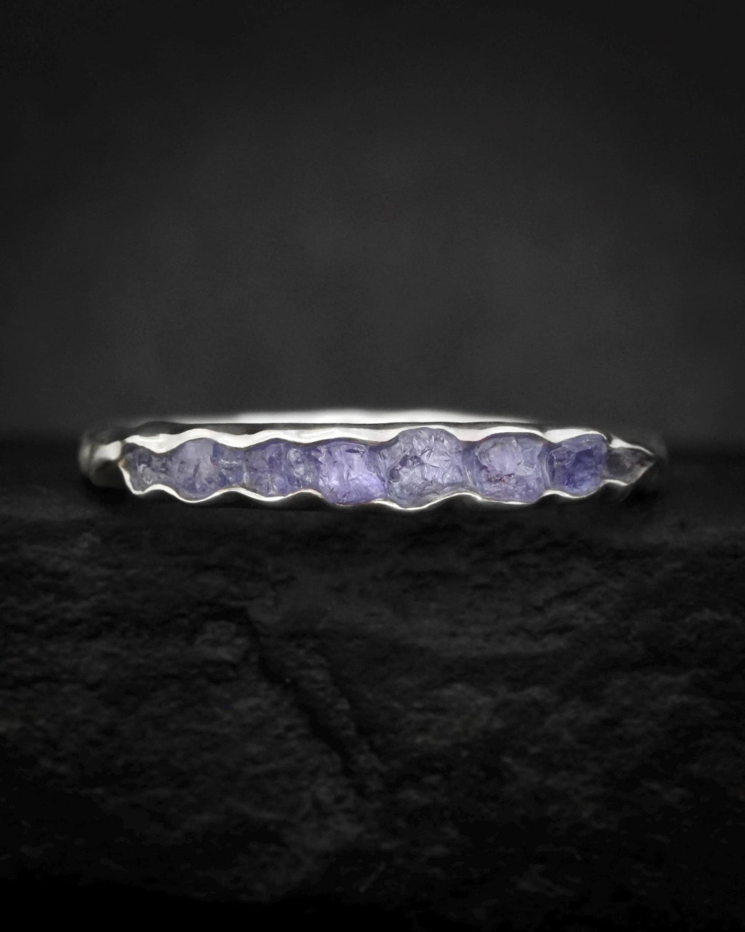 Raw Tanzanite Wedding Band