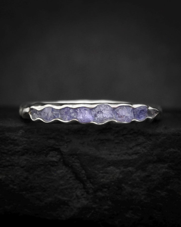 Raw Tanzanite Wedding Band