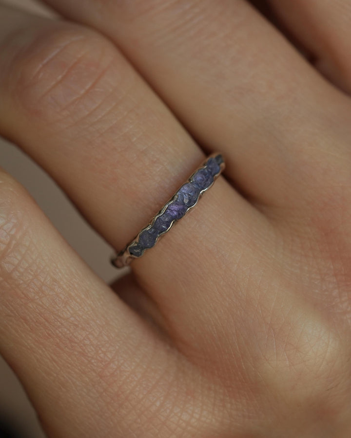 Raw Tanzanite Wedding Band