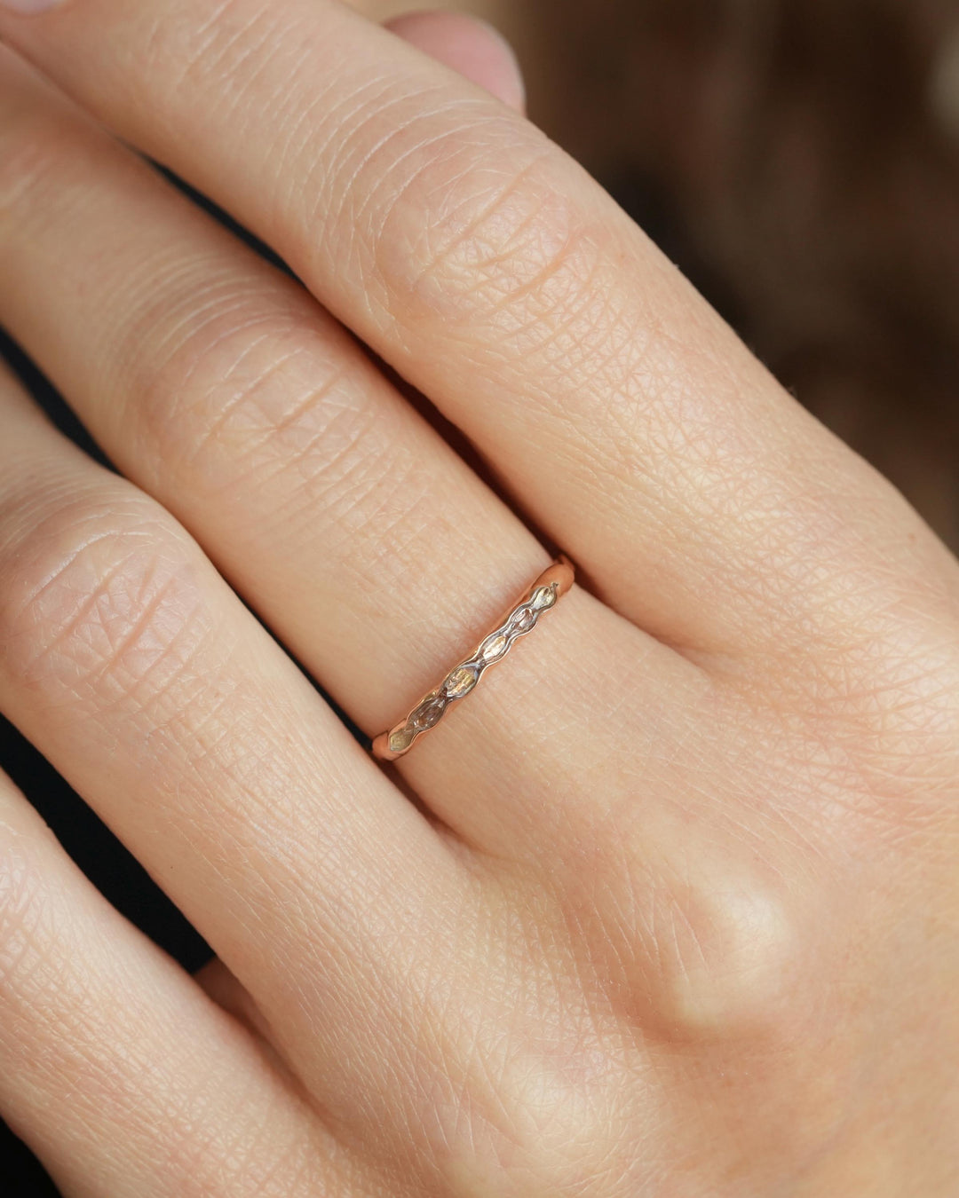Skinny Raw Herkimer Diamond Ring