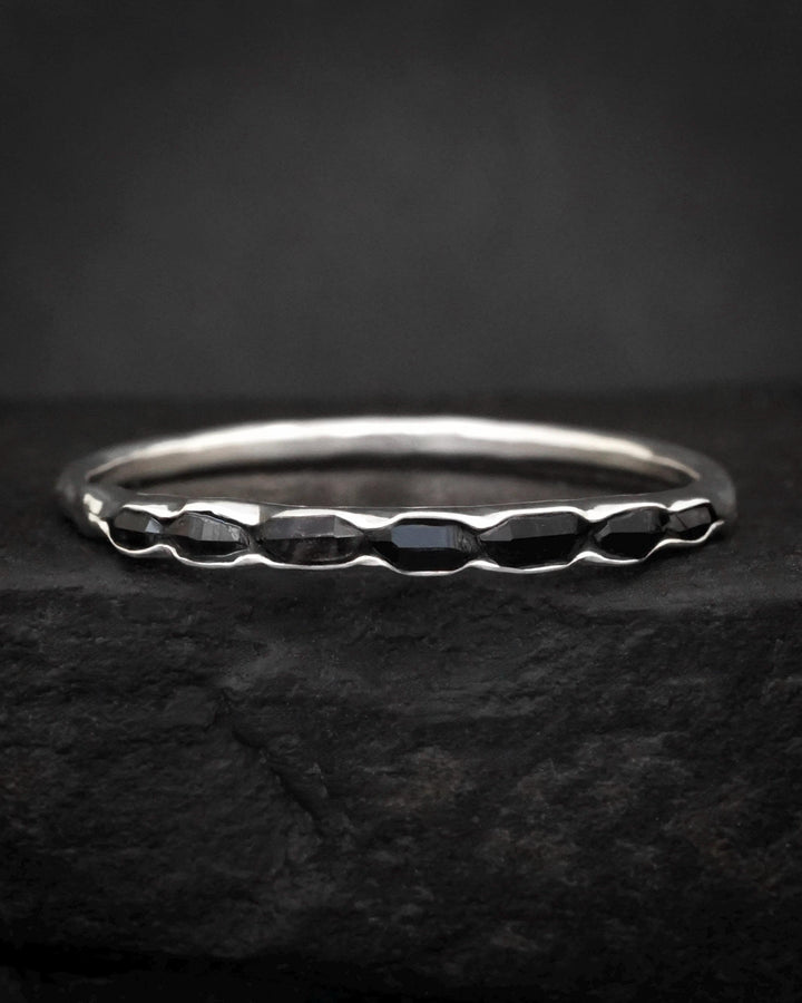 Black Herkimer Diamond Ring