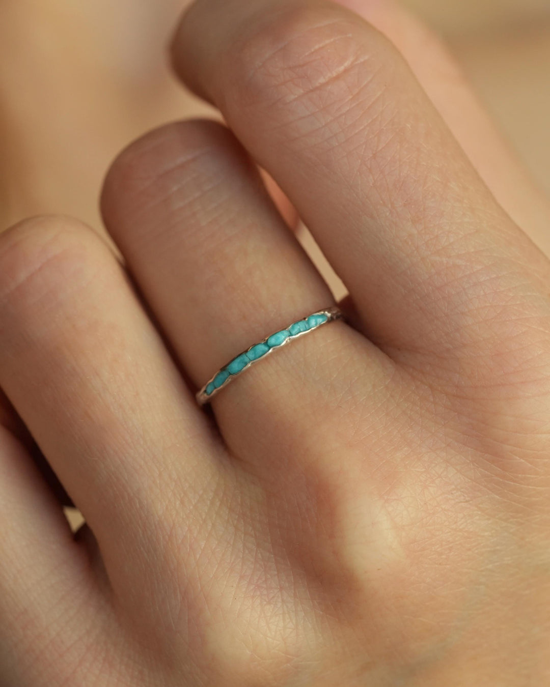 Sleeping Beauty Turquoise Band Ring. Slim Rustic Raw Sky Blue Turquoise Stackable Everyday Wedding Band Ring