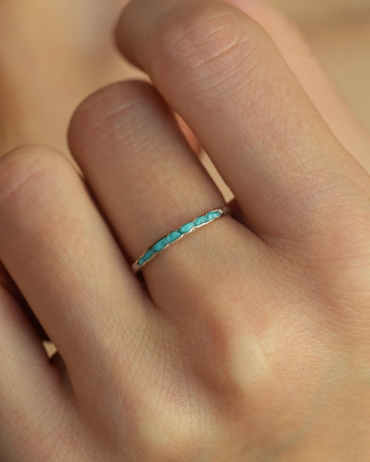 Sleeping Beauty Turquoise Band Ring. Slim Rustic Raw Sky Blue Turquoise Stackable Everyday Wedding Band Ring