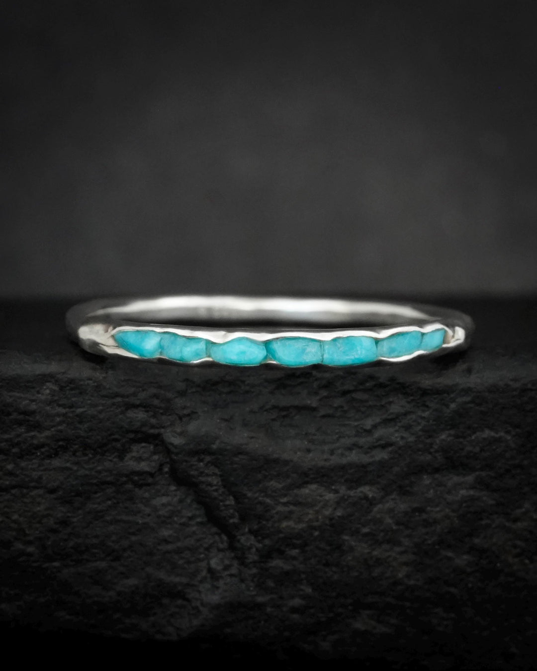 Sleeping Beauty Turquoise Band Ring. Slim Rustic Raw Sky Blue Turquoise Stackable Everyday Wedding Band Ring