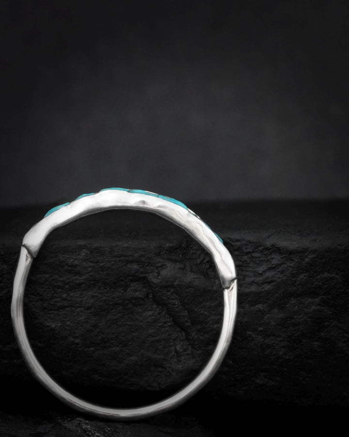 Sleeping Beauty Turquoise Band Ring. Slim Rustic Raw Sky Blue Turquoise Stackable Everyday Wedding Band Ring