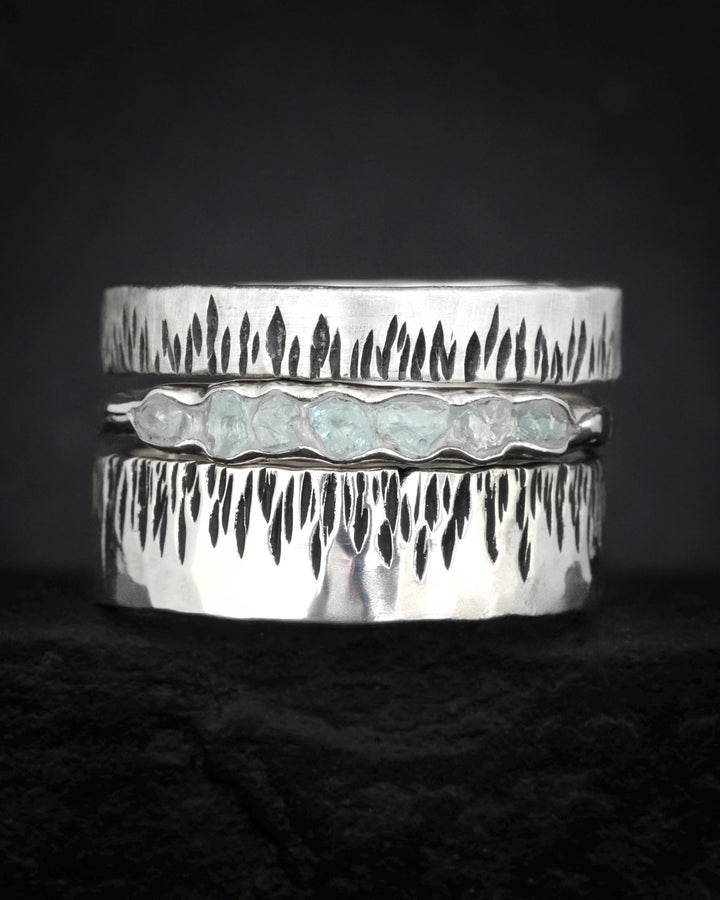 Natural Raw Aquamarine Band