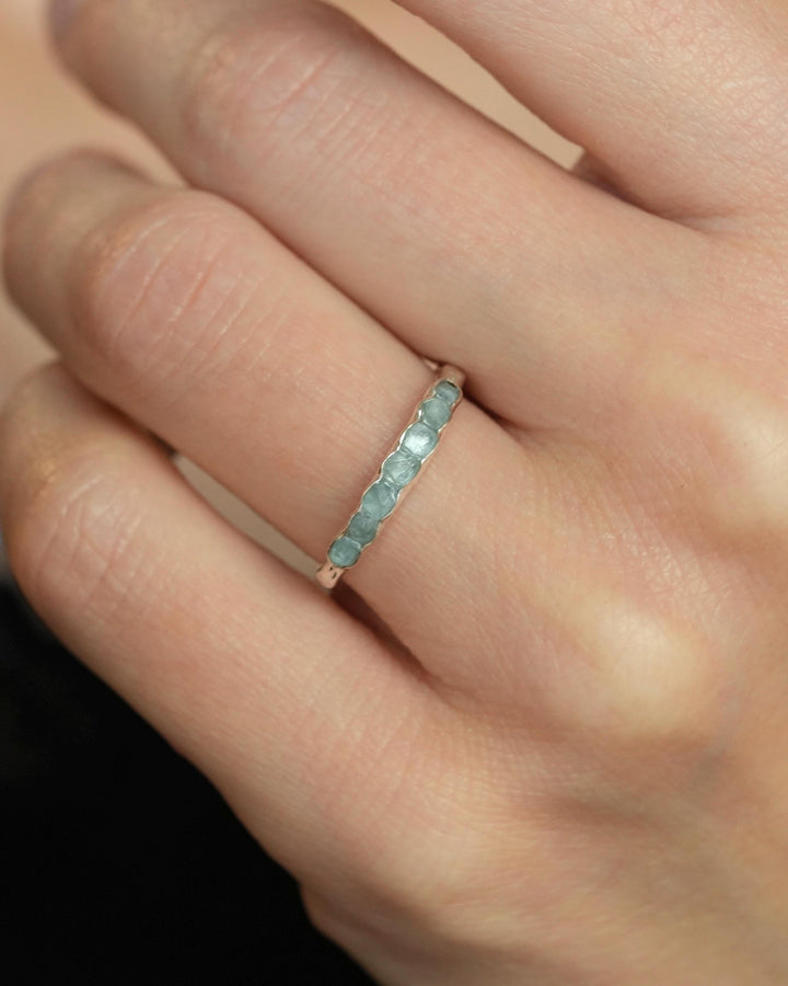 Natural Raw Aquamarine Band