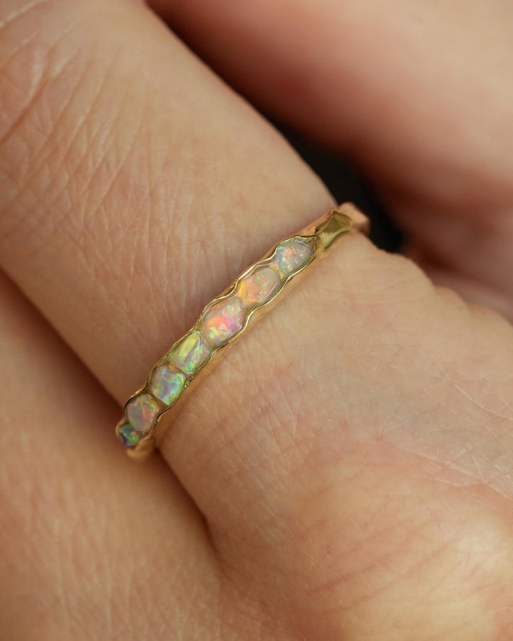 Raw Australian Opal Gold Ring
