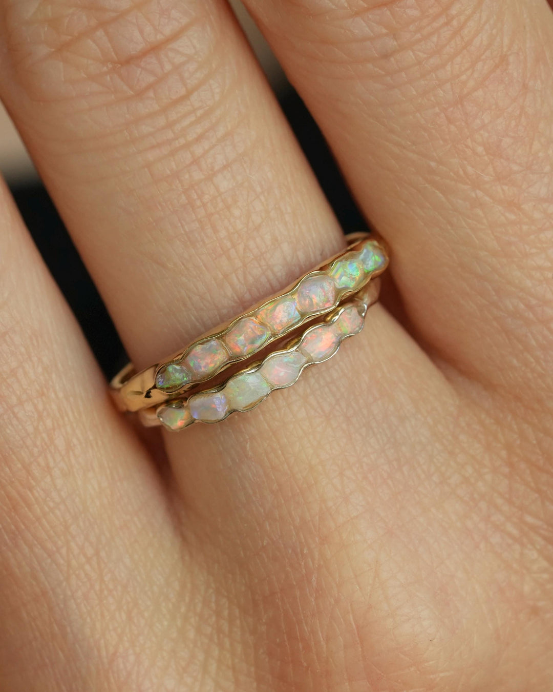 Raw Australian Opal Gold Ring