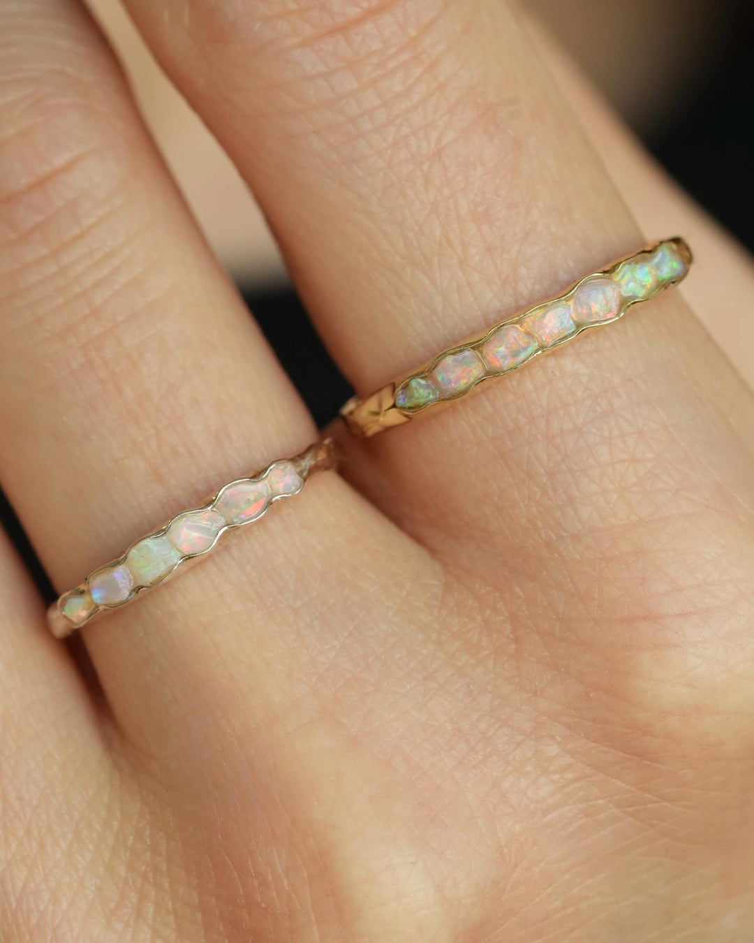 Raw Australian Opal Gold Ring