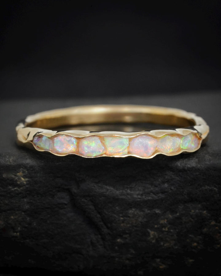 Raw Australian Opal Gold Ring