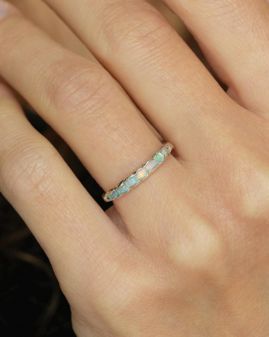 Raw Australian Opal Gold Ring