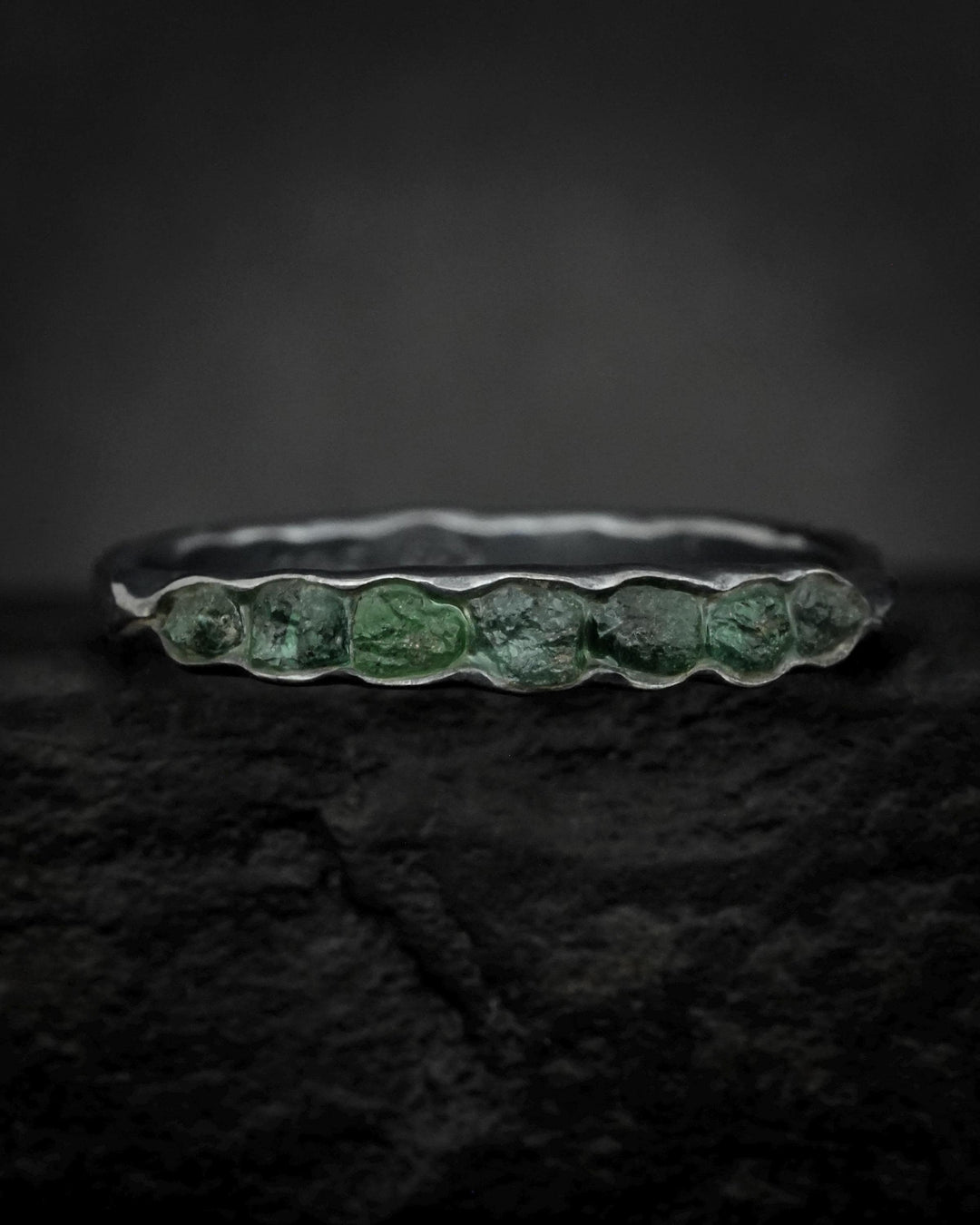 Raw Emerald Band Ring