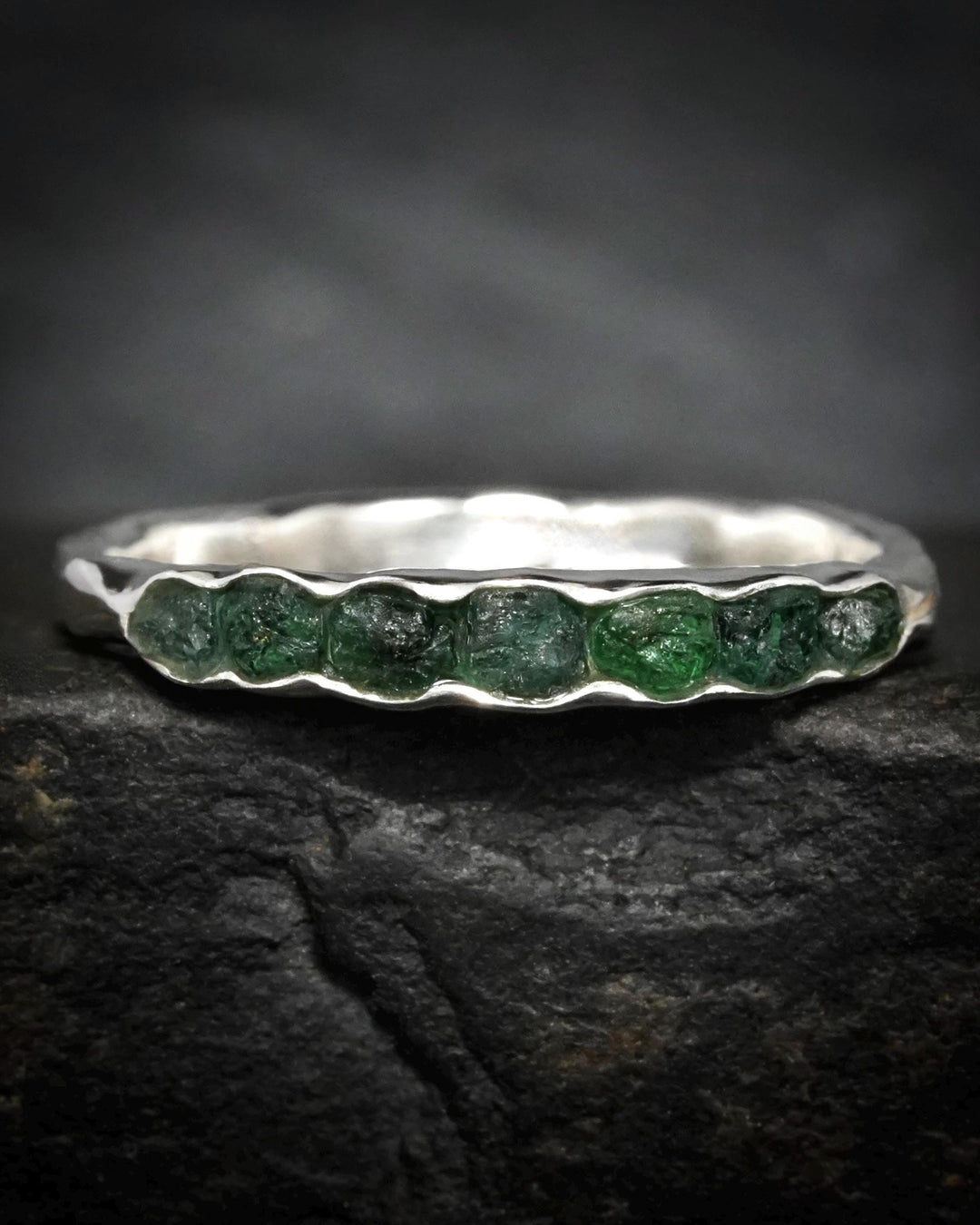 Raw Emerald Band Ring