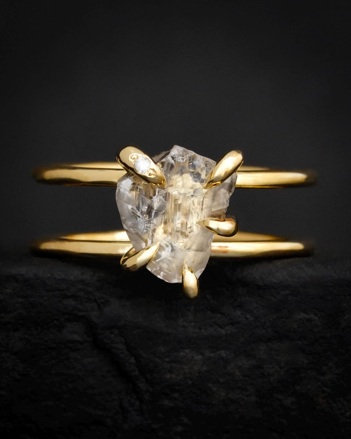 Double Band Raw Diamond Ring