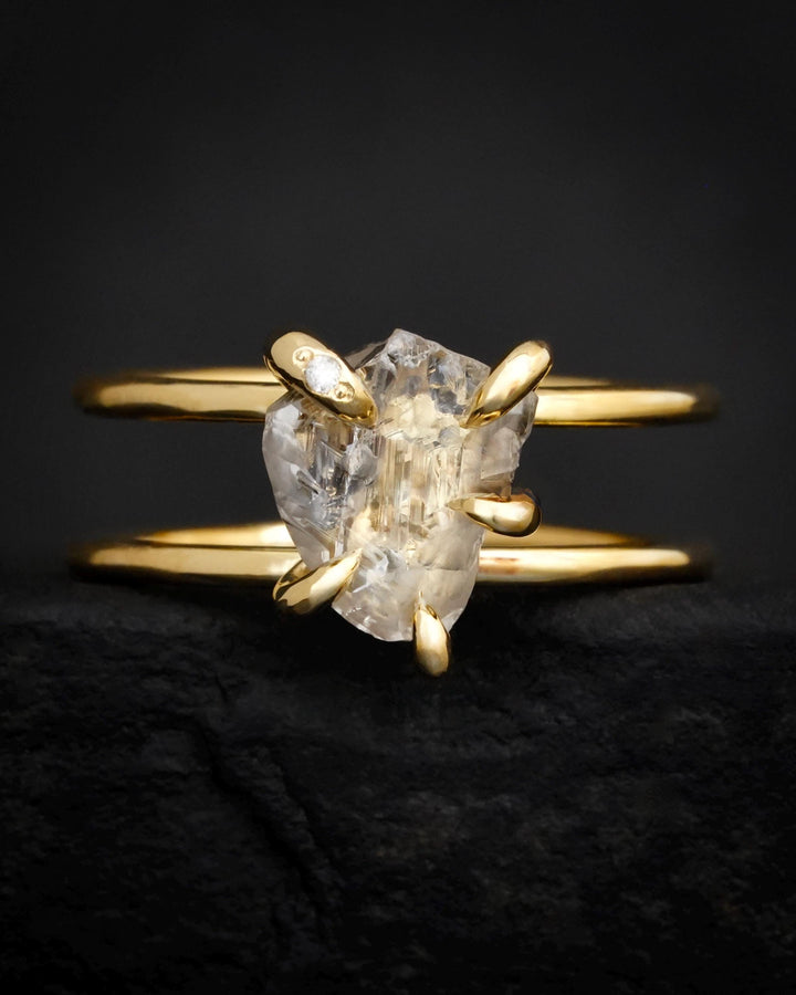 Double Band Raw Diamond Ring