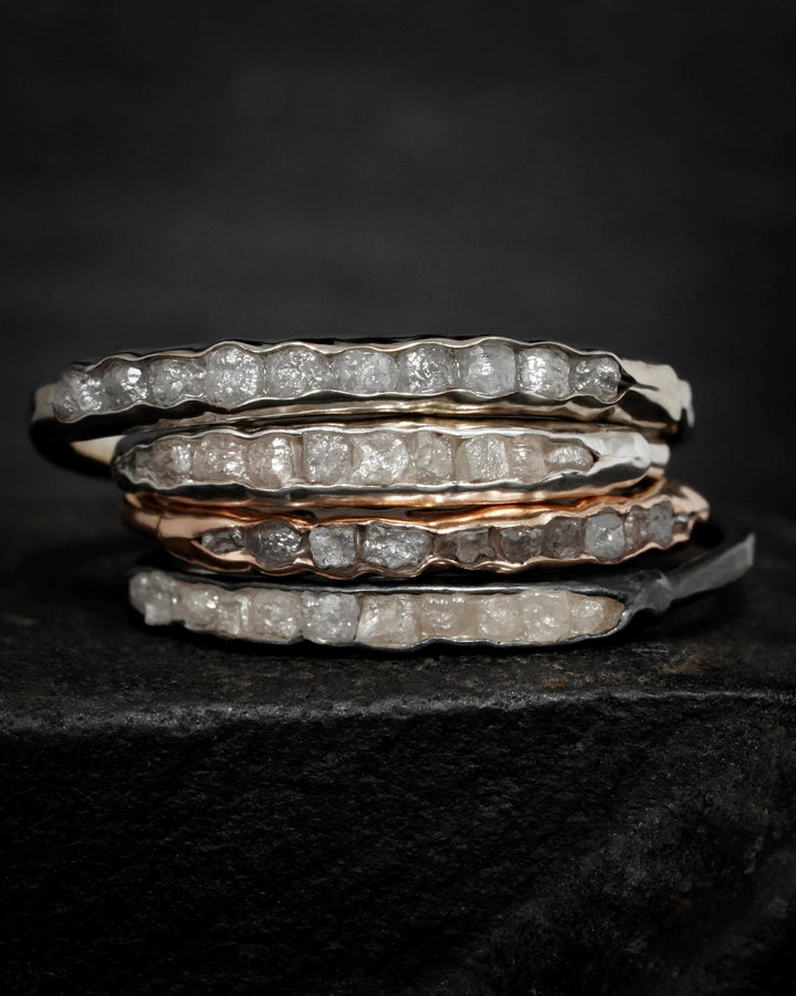 Raw White Diamond Band Ring